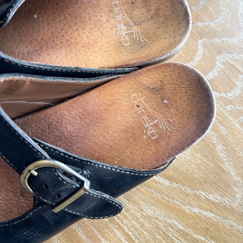 Dansko Martina Mule Black Leather Clogs - Picture 3 of 9